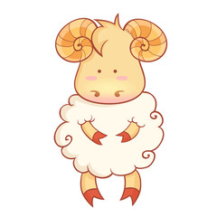 Cute sheep character of chinese new year symbol