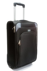 Black business suitcase, isolated on white background.