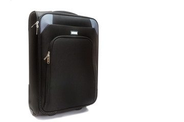 Business black suitcase, isolated on white background.