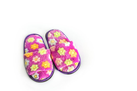 purple slipers isolated on white