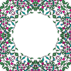 Hearts and swirls on a light background. seamless background