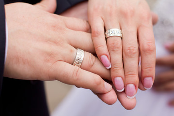 Hands with wedding rings