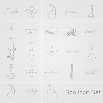 Vector illustration of various spa icons