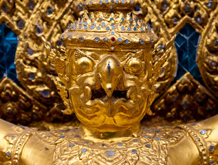 Golden garuda statue at Wat Phra Kaew, Bangkok, Thailand