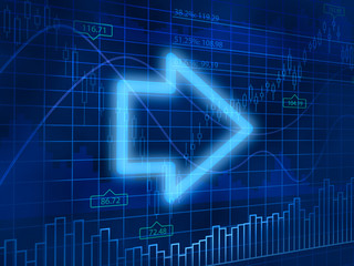 Arrow on finance background