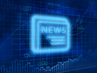 Financial news symbol on background