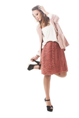 Stylish Young Woman Holding Her High Heels