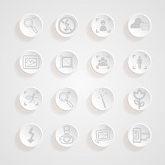 shadows button camera icons set