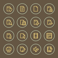 Document web icons set, coffee series