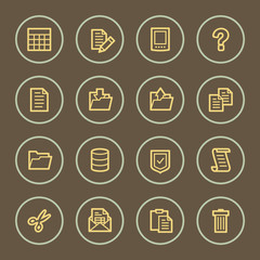 Document web icons set, coffee series