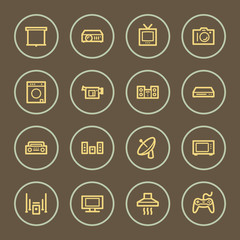 Home appliances web icons set, coffee series