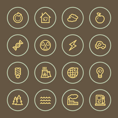 Eco web icons set, coffee series