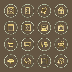 Home appliances web icons set, coffee series