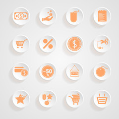 Fototapeta premium button shadows Shopping Icon Set