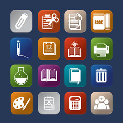 tools learning colorful icon set eps.10
