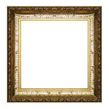 The antique  frame on the white background