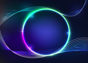 Nice colorful glowing circle plasma modern Background