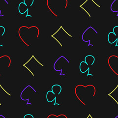 Playing card suits seamless pattern