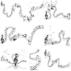 Fototapeta premium Musical notes staff set