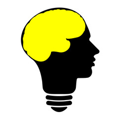 Bulb human head symbol, vector