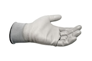 gray work gloves isolated