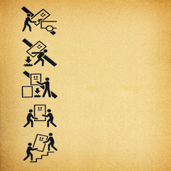 fragile symbol on cardboard