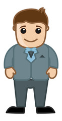 Cartoon Vector Character - Man in Vintage Suit Costume