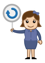 Cartoon Vector Character - Process Sign