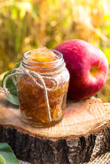 Jar of apple preserves
