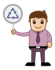 Process Cycle - Man Showing Icon Board