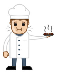 Cartoon Chef Tasting His Own Dish Vector