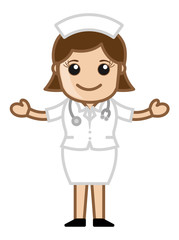Happy Cartoon Vector Nurse
