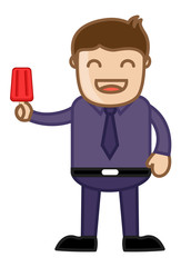 Happy Man Having a Lolly Ice Cream