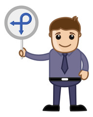 Man Showing Arrow Sign