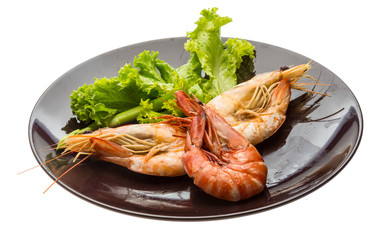 Boiled king prawns