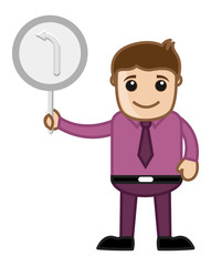 Cartoon Man Showing Way to Go