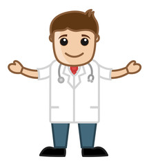 Happy Doctor - Cartoon Vector Character