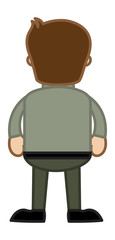 Man Standing Back - Cartoon Vector