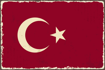 Turkish grunge flag. Vector illustration