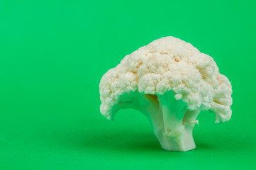 cauliflower on a green