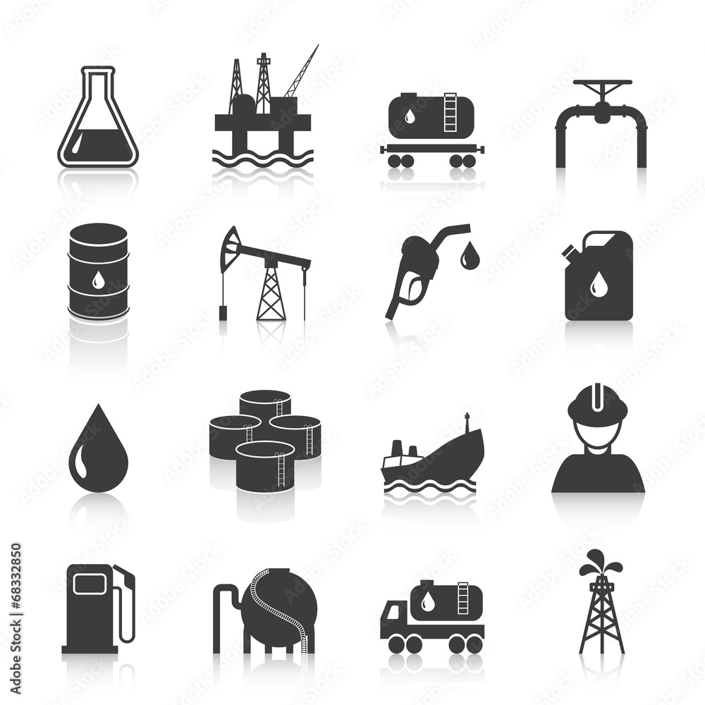 Wall mural Oil Industry Icons