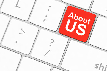 concepts of 'about us', message on keyboard enter key.