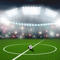 soccer field center and ball