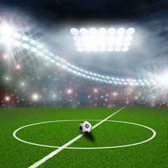 soccer field center and ball