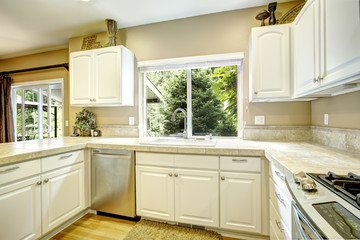 White kitchen room interior
