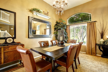 Dining room interior in luxury house