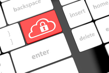 Naklejka premium Cloud computing security concept