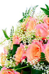 Colorful Flowers Bouquet Isolated on White Background
