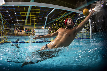 A water polo goalkeeper