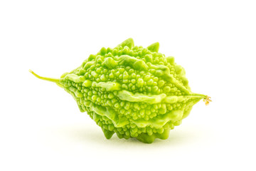 Balsam apple on white background